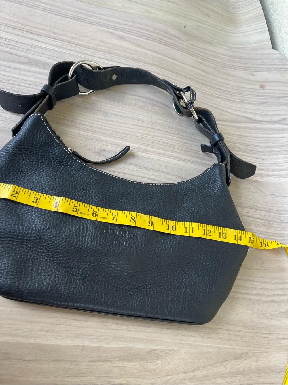 Dooney & Bourke Black Pebbled Leather Hobo Shoulder Bag - Picture 14 of 16